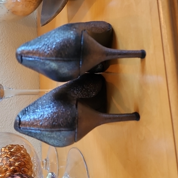 Like New! Nine West Flax Dark Gray Sparkle Party 🥳 Heels size 7 - Picture 5 of 8